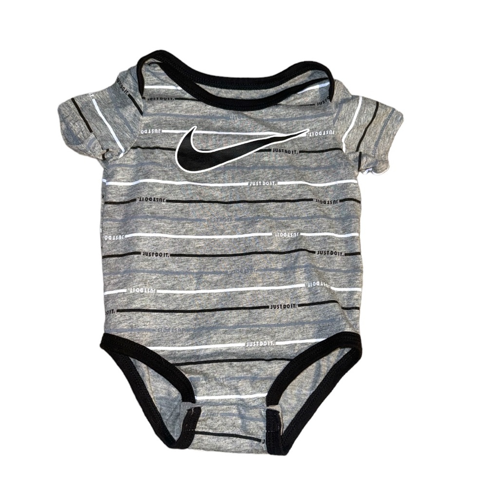 3 FOR $10 NIKE 6M Neutral Stripes JUST DO IT Onesie